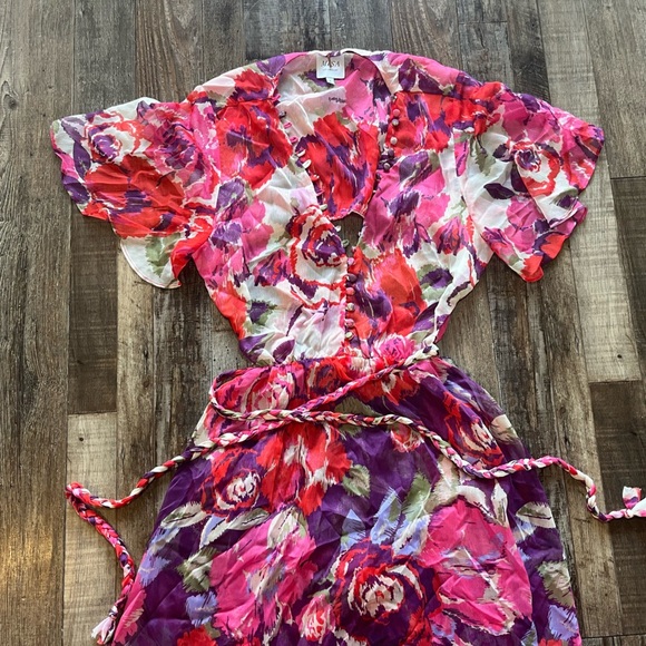 MISA Los Angees Calista Dress in Lilac Coming Up Roses Size Large - Picture 4 of 11